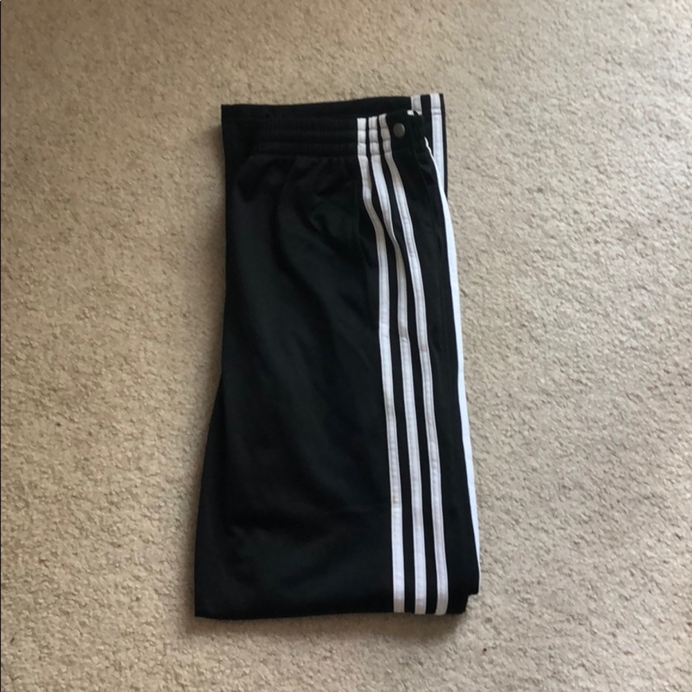 Adidas basketball snap sweatpants.